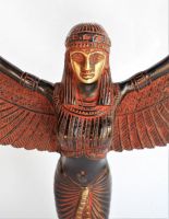 Isis, Schutzgöttin, Kerzenständer, Messing, Figur, Statue