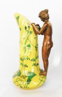 Porzellanvase, Jugendstil, Bronze, erotische Dame, Karaffe